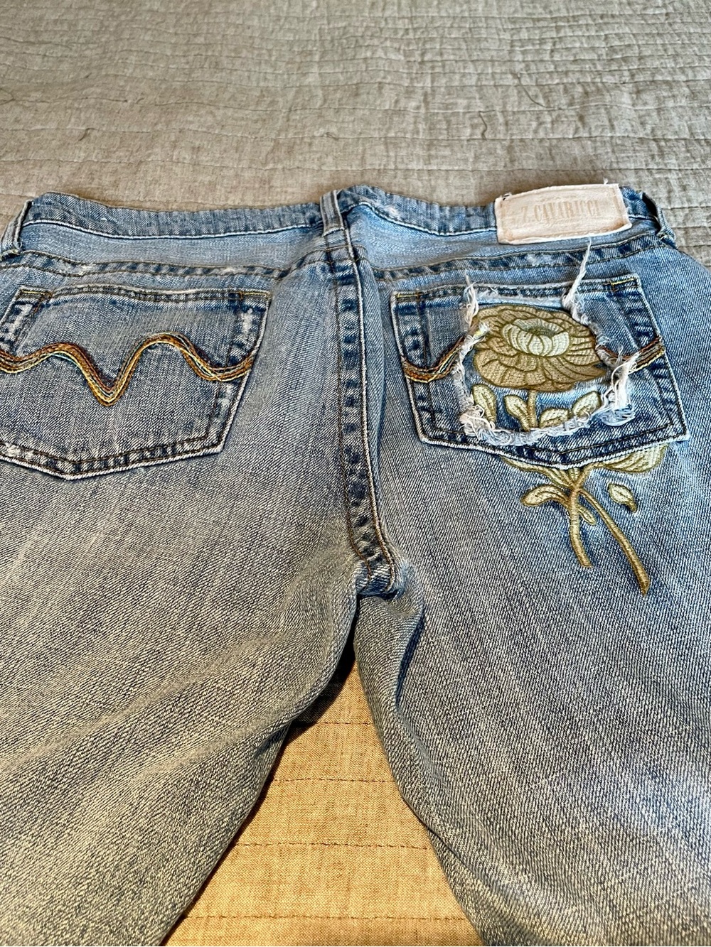 Vintage Z. Cavaricci Jeans with Embroidered Floral Patches - 11